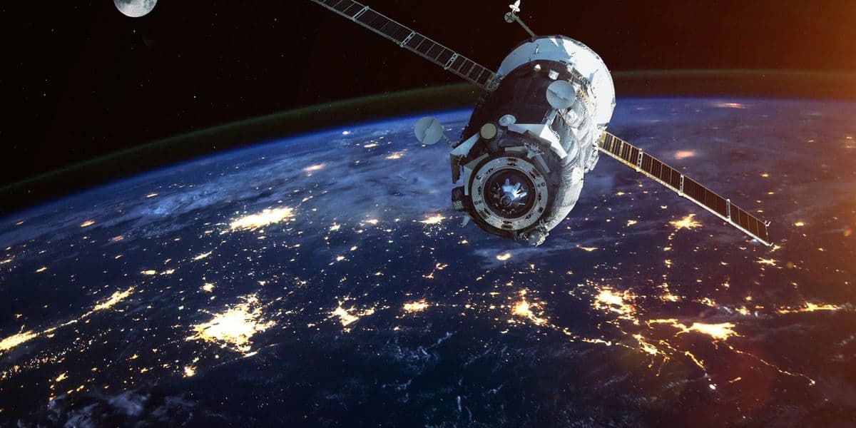 Earth seen from space at night