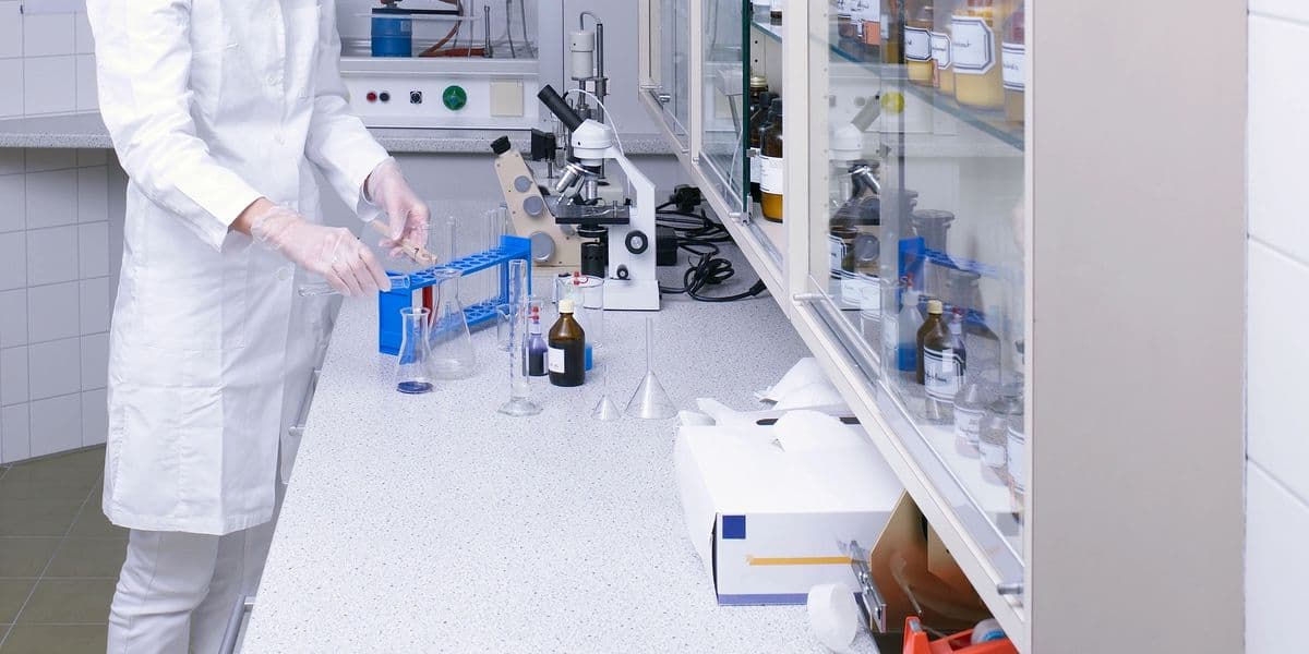 Researcher working in a health care laboratory